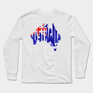 Australia Typo Map Long Sleeve T-Shirt